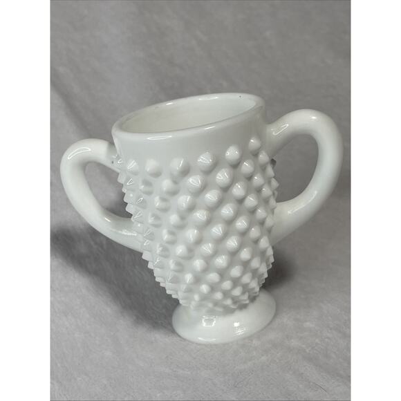 Vintage Milk Glass "Hobnail" Footed Sugar - Picture 2 of 5